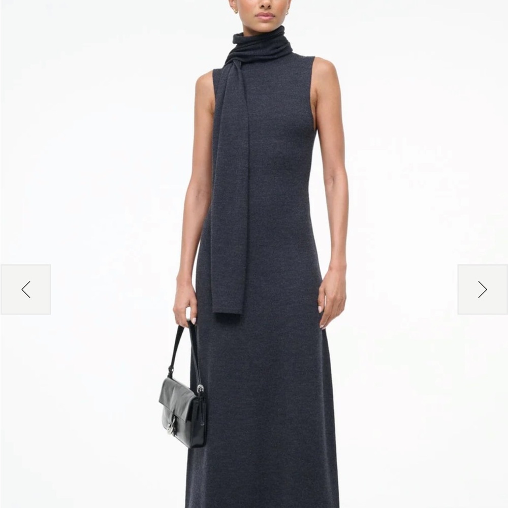 STAUD Charcoal Sleeveless Maxi Dress